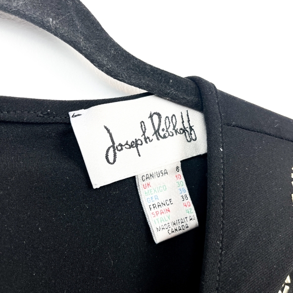 Joseph Ribkoff Black and Gold Blouse with Beading - Picture 2 of 12